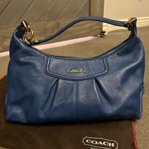 Large Hobo Bright Blue Coach Handbag